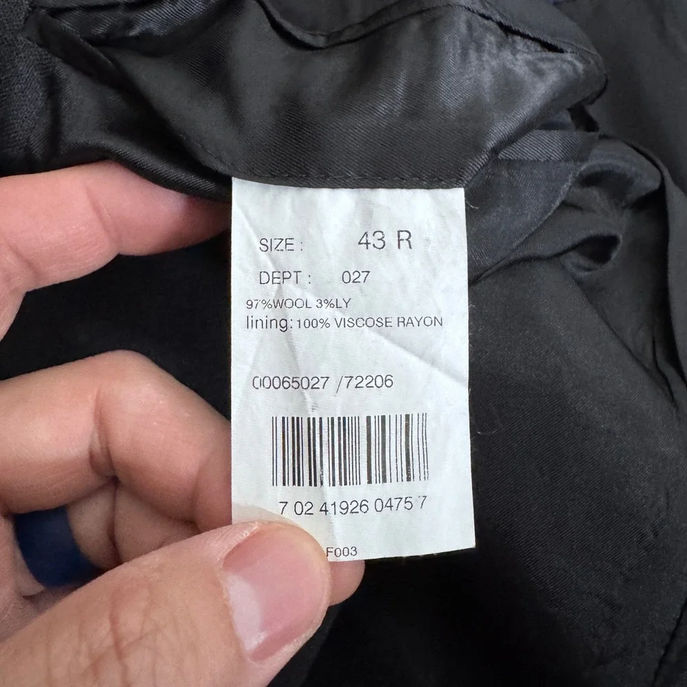Vintage Brooks Brothers 346 Suit Mens 43R 36x28 Gray Solid Stretch 3-Button‎